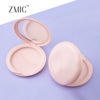 Palette de maquillage vide pour le visage, boîtier compact rond rose transparent pour blush, illuminateur, fard à paupières et anticernes