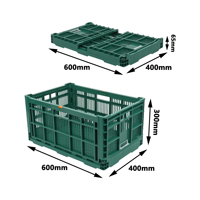 JOIN Wholesale Caisse pliante verte Poubelle de rangement empilable pliable avec poignées Portable pour la vente au détail et la caisse d'exposition