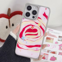 Coque de téléphone en résine époxy pour Iphone16 16pro/promax 15 15promax/14promax/14pro 14/13 13pro 12 11 coque à bords argentés galvanisés