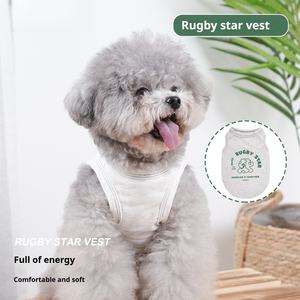 Fun Summer Teddy Dog Clothing Thin Edition Football Star Vest for Small Dogs <b>Pet</b> <b>Clothes</b> - Product Image 2