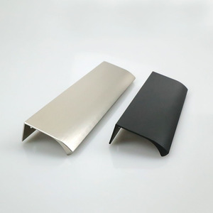 Kitchen Cabinet <strong>Door</strong> Edge <strong>Handle</strong> for Dresser <strong>Cupboard</strong> <strong>Black</strong> Aluminum Furniture Finger Pull <strong>Handles</strong> - Product Image 2