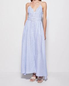 Robe décontractée longue à bretelles en Spandex/Polyester lavable, col en V, sans manches, pour femme, personnalisable OEM, écologique et unie, idéale pour l'été - Product Image 1