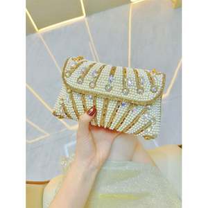 Borsa con Strass Scintillante, Borsetta Argento con Diamanti per Donne, Elegante Borsa da Sera con Strass, Borsa a Tracolla - Product Image 3