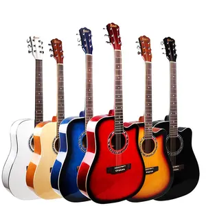 Quảng Châu Trung Quốc cây tốt gốc Acoustic Guitar 41 inch colour người mới bắt đầu thực hành giá rẻ guitar bán buôn