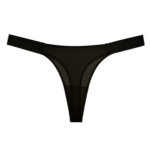 Nouvel ensemble de lingerie femme automne : culotte string taille basse personnalisable noire avec sequins et motif uni, exporté en Europe - Product Image 4
