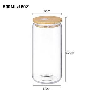 1 tasse en <span class=keywords><strong>verre</strong></span> 16oz couvercle en bambou <span class=keywords><strong>paille</strong></span> <span class=keywords><strong>verre</strong></span> à boire <span class=keywords><strong>Mojito</strong></span> Soda whisky café glacé cocktail thé jus bière gobelet en <span class=keywords><strong>verre</strong></span> - Product Image 2