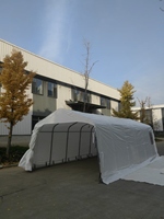 Abri de voiture en acier portable et durable, petit, pour une seule voiture, avec toit en arche et côtés, imperméable, revêtement anti-UV, garage