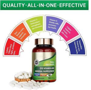 Capsules minérales de lutéine et de zéaxanthine antioxydantes naturelles de qualité supérieure, 90 capsules, supplément vitaminique antioxydant pour les yeux à base de lutéine - Product Image 3