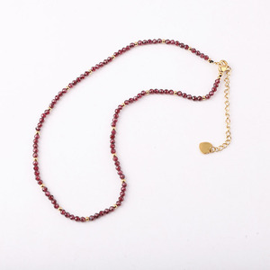 Nuovo Design Collana Girocollo <span class=keywords><strong>con</strong></span> Perline in Acciaio Inossidabile Placcato Oro PVD Impermeabile <span class=keywords><strong>con</strong></span> Piccole <span class=keywords><strong>Pietre</strong></span> <span class=keywords><strong>Naturali</strong></span> Sfaccettate da 3mm JNK9388 - Product Image 4