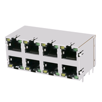 569264 Connecteur RJ45 16 ports 8P8C Jack modulaire 2x8 Ethernet avec LED 6368296