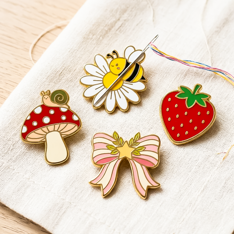 Handmade Style Magnetic Sewing Brass Enamel