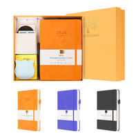 Ensemble de carnets en cuir PU A5 avec logo personnalisé, couverture rigide, journal d'écriture pour l'école et le bureau, orange, pour étudiants