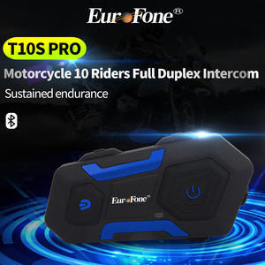워키-토키 드 카스코 드 모토시실레다 인증서, 10 명의 라이더 풀 듀플렉스 그룹 인터콤 블루투스 5.0 오토바이 헤드셋 - Product Image 4