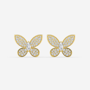 Elegantes Pendientes de Mariposa con Diamantes Cultivados en Laboratorio de 2 Quilates, Corte Marquise, con un Brillo Brillante, Joyería de Lujo Ética - Product Image 5