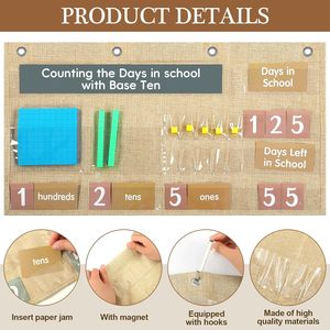 Tabla de Bolsillo para Contar Días, Herramienta de Matemáticas para el Aula, con Valor Posicional en Base Diez, para la Escuela - Product Image 3