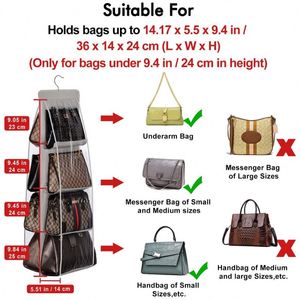 Organisateur de sac à main double face en tissu Oxford de haute qualité, grande capacité, pour rangement suspendu dans placard, optimisation de l'espace - Product Image 3
