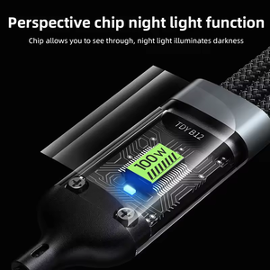 <strong>Data</strong> <strong>Line</strong> 3 in 1 <strong>USB</strong> Cable 100W Digital Display Charger Cable for iPhone Android Type C 1.2meter Phone Charging Cable - Product Image 5