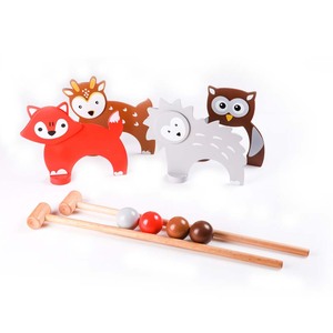 Jeu de <span class=keywords><strong>croquet</strong></span> en bois pour enfants, jeu de <span class=keywords><strong>croquet</strong></span> avec animaux de la jungle, jeu de <span class=keywords><strong>croquet</strong></span> classique pour pelouse en plein air - Product Image 2