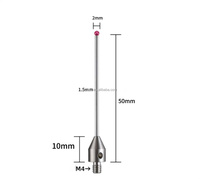Измерительный щуп VUILI M4*D2.0*L50 для станков с ЧПУ, рубиновый наконечник, OEM, резьбовой твердосплавный хвостовик