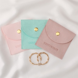 PUPPYSEW Pochette à bijoux en microfibre 8*8cm avec logo, Pochette à bijoux en velours de haute qualité pour boucles d'oreilles et colliers avec logo - Product Image 2