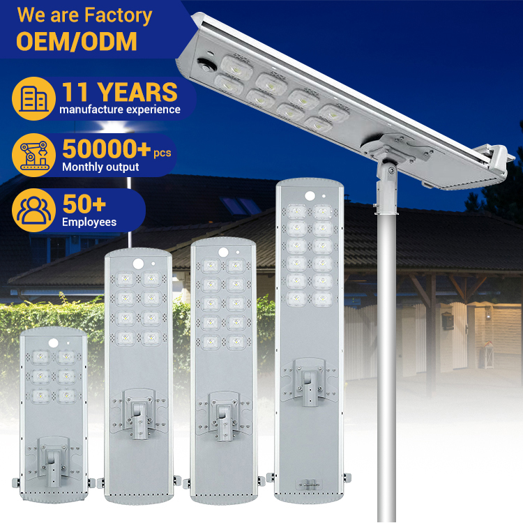 OEM ODM Self Clean Intelligent IP66 Waterproof Module 50W 60W 80W 100W 120W Integrated Streetlight Led Solar Street Light