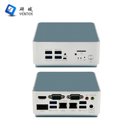 Nouvel ordinateur de bureau mini sans ventilateur Intel Celeron 5205U Quad Core SSD Double LAN COM WIFI Win10/Linux/Ubuntu Mini PC industriel
