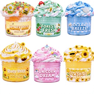 Lot de 6 pâtes à modeler fruitées 70ml / 200ml en gros – Argile cristalline et slime coton aux couleurs vives - Product Image 1