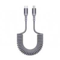 Kabel USB-C Melengkung 90 Derajat 1.5m Dapat Diperpanjang untuk Pengisian Daya iPhone 14/17/S23, Konduktor Tembaga Murni, Selubung Kepang