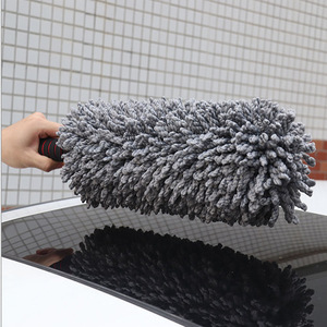 Tùy chỉnh Fluffy xoay TPR xử lý grey Microfiber lau khăn lau bụi - Product Image 3