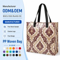 Sac de courses tissé en PP avec sangle de fixation pour chariot, logo personnalisé, imperméable, réutilisable, écologique, vente en gros, compatible avec les chariots de supermarché