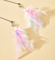 Vente en gros Fabricants personnalisés Jouets pour chat les moins chers Ventouse auto-indulgente Chat-teasing Stick Steel Wire Long Pole Toy