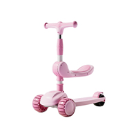 Trottinette pliable pour enfants avec musique, 3 roues, en PU, pour filles et garçons de 6 à 8 ans, cadre en plastique, siège, extérieur