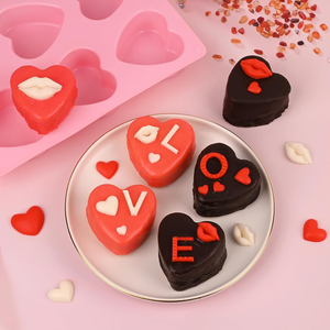 Molde de Silicona para <span class=keywords><strong>Pastel</strong></span> en Forma de Corazón de 6 Cavidades, para el Día de San Valentín, para Hornear Pasteles y Chocolate, Antiadherente, Ecológico, para Postres - Product Image 6