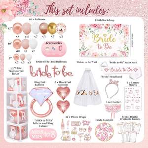 زينة حفلات الزفاف، بالونات، وشاح العروس، طوق رأس، خلفية للتصوير، مستلزمات لتزيين حفلات الخطوبة والزفاف - Product Image 2