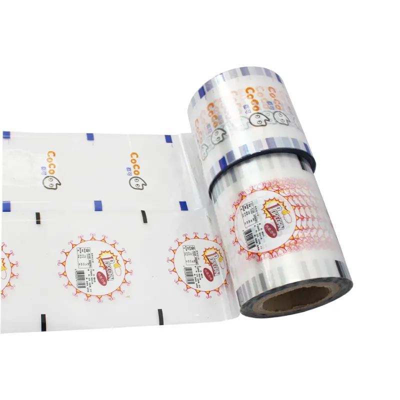Kundendefinierte Kunststoff-Heißsiegelverpackung für Lebensmittel-Überzugsschicht-Druck Gelee Milch Tee Saft Blase Teebecher für industriellen Gebrauch