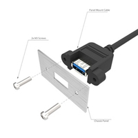 Kabel ekstensi Data pria ke wanita, 0.3m 0.5m 1m Usb a Usb 3.0 Tipe a laki-laki ke perempuan dengan lubang sekrup dudukan Panel