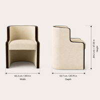 Fauteuil lounge moderne avec dossier incurvé enveloppant, fauteuil en tissu avec finition en bois pour coin lecture dans le salon