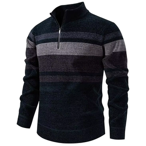 Maglione Casual da Uomo con Collo Alto e Mezza Zip, Antipilling, Logo Personalizzato, Nuovo Stile di Design - Product Image 1