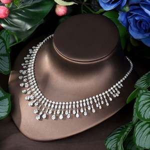 HIBRIDE Luxury <b>Necklace</b> 4 Piece Jewelry Sets for Women Wedding Cubic Zircon <b>Africa</b> Dubai Bridal Jewelry Accessories N-1727 - Product Image 5