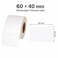 Étiquettes thermiques amovibles résistantes aux déchirures 60 x 40 mm, sans résidus, autocollantes pour l'emballage et l'identification des produits