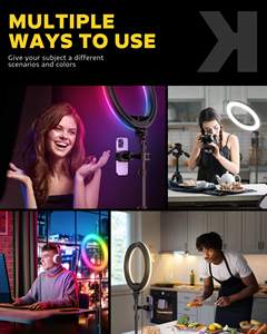 6-22 inch xách tay RGB vòng ánh sáng với nguồn ánh sáng LED nối dài <span class=keywords><strong>Tripod</strong></span> đứng điện thoại di động chủ sở hữu dòng Youtube vlog TK sống - Product Image 5