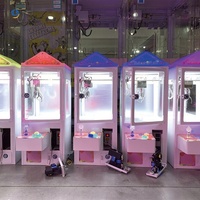 Machine à griffes d'arcade à monnayeur, modèle personnalisé grand format, avec armoire métallique en forme de toit de maison, système anglais, éclairage LED et fonction de jeu de préhension de peluches