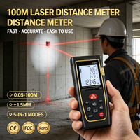 Télémètre laser infrarouge 100m, précision ±1,5mm, classe 2, avec écran LCD rétroéclairé, mesure de surface et de volume, fonction Pythagore