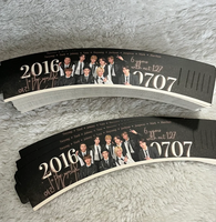 Manchon de tasse personnalisé imprimé pour événements Kpop Idol, avec logo, pour café, événements promotionnels, support jetable pour tasses à café