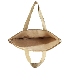 Sac de shopping en jute écologique de qualité supérieure avec poignée en ruban blanc, produit de haute qualité à prix abordable - Product Image 4