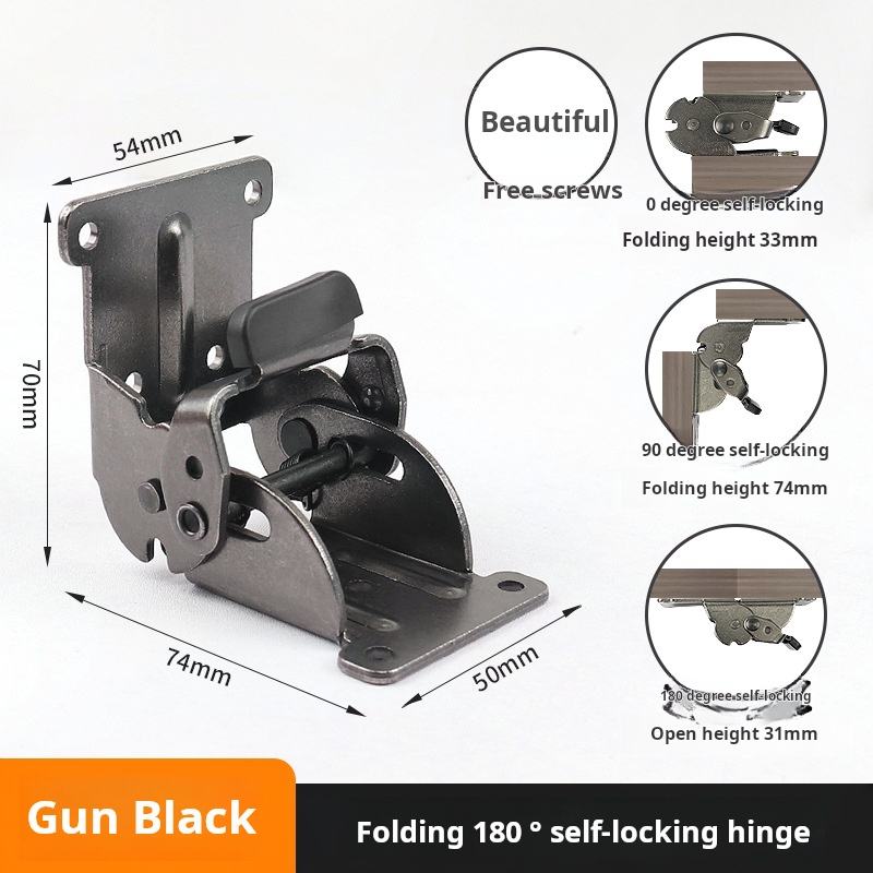 0° -90° -180° ปืนยิงบานพับพับได้ สีดำ
