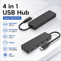 Hub USB-C 10 Gbit/s en gros, puce GL3590 VL822, adaptateur répartiteur USB 3.2 Gen2 Type-C vers 4 ports Type-C SuperSpeed pour MacBook