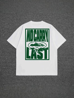 T-shirt blanc à manches courtes en jersey 100 % coton pour homme, coupe oversize, avec imprimé au dos, style streetwear décontracté