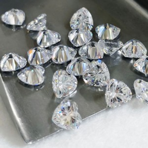 Heart Cut Cubic Zirconia Gemstone Clear For Jewelry Making 5ASPG Cut Lab Created Zircon Stone - Product Image 2