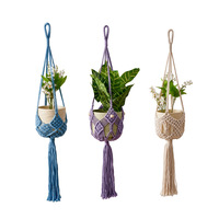 Nouveau sac en filet tissé simple pour pot de fleurs, décoration suspendue pour plantes